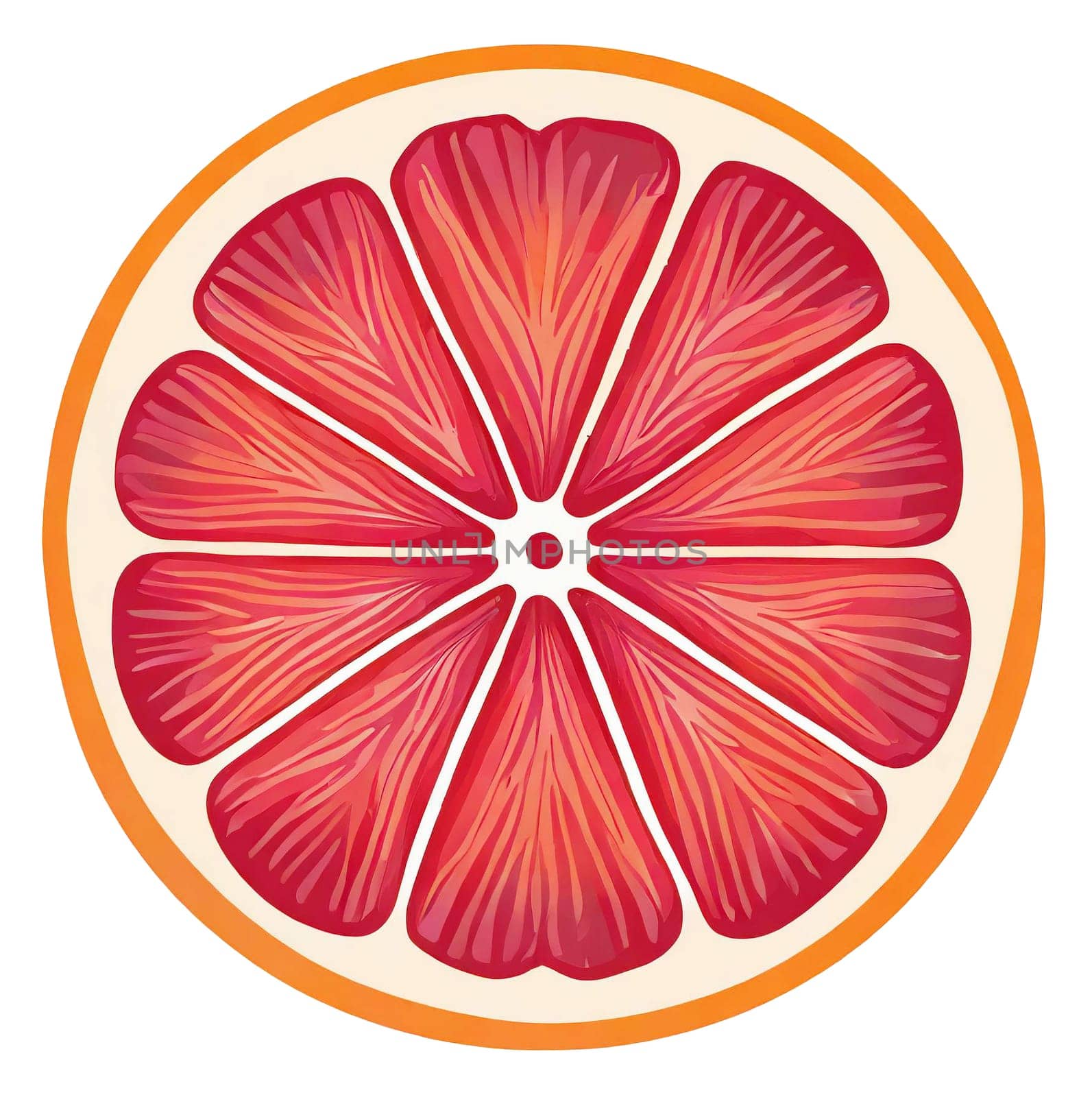 Pink grapefruit isolated on white background