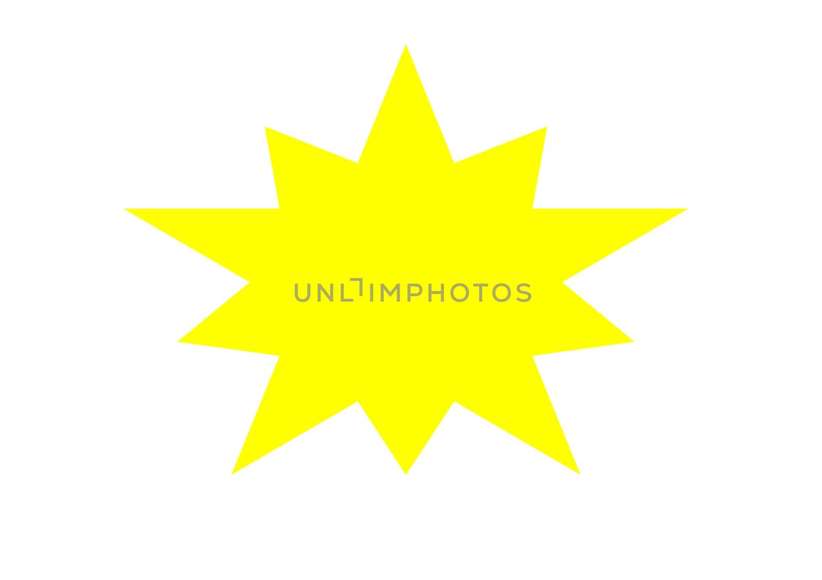 Yellow star, white background, clipping