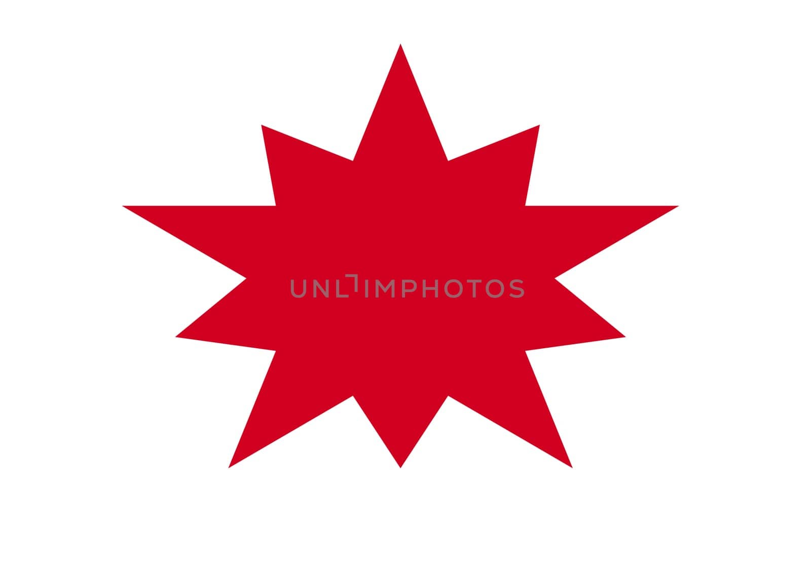Red star, white background, clipping