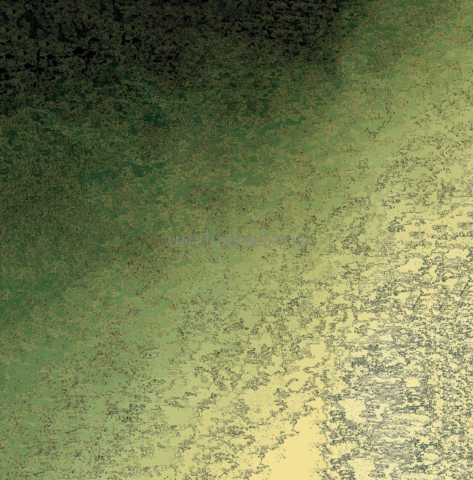 A green old grunge surface with spots and streaks and a dark shadow in the upper left corner