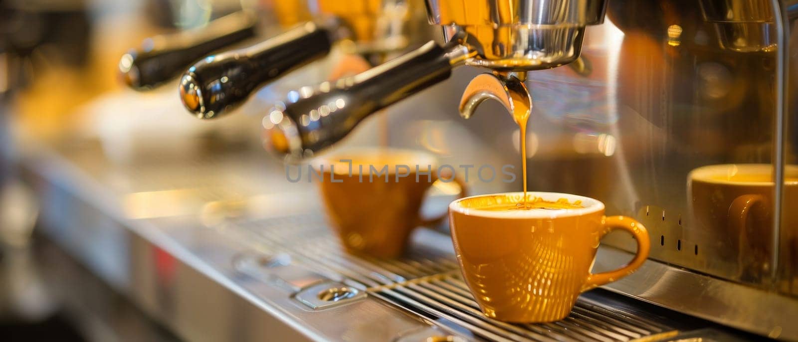 Close-up of dark roast coffee being poured from a stainless steel carafe into a clear glass mug. The coffee streams into the mug creating a small amount of crema on the surface