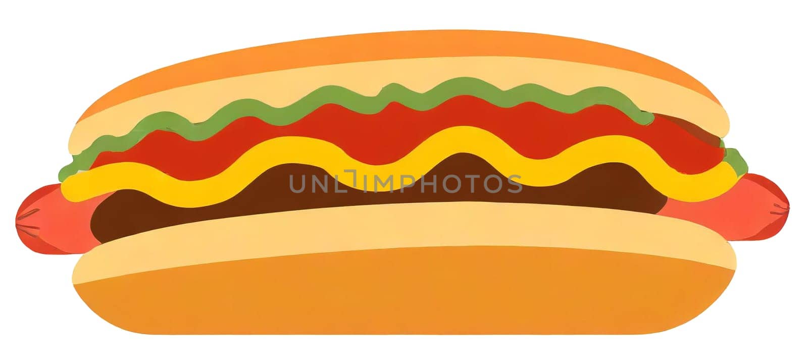 illustration of hot dog isolated on white background