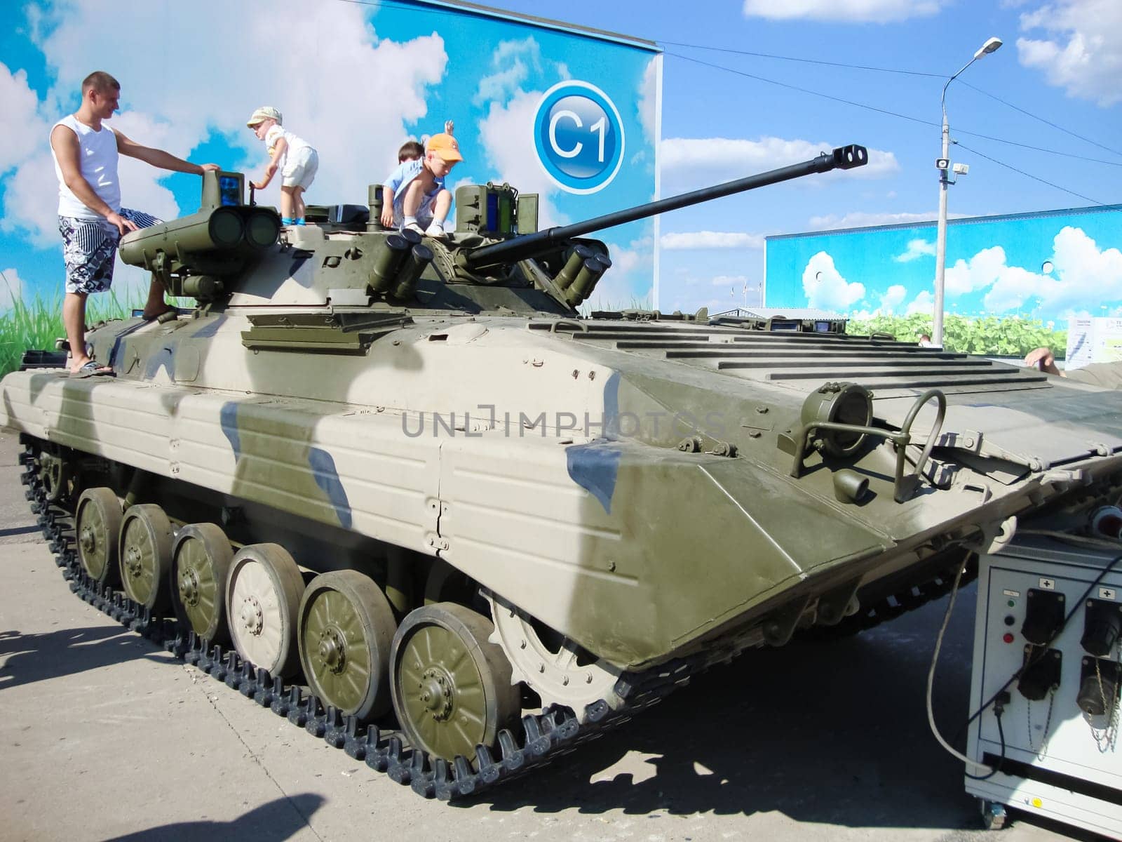 Kubinka, Russia - June 12, 2011: Museum of armored vehicles under the open sky and under sheds in Kubinka near Moscow.