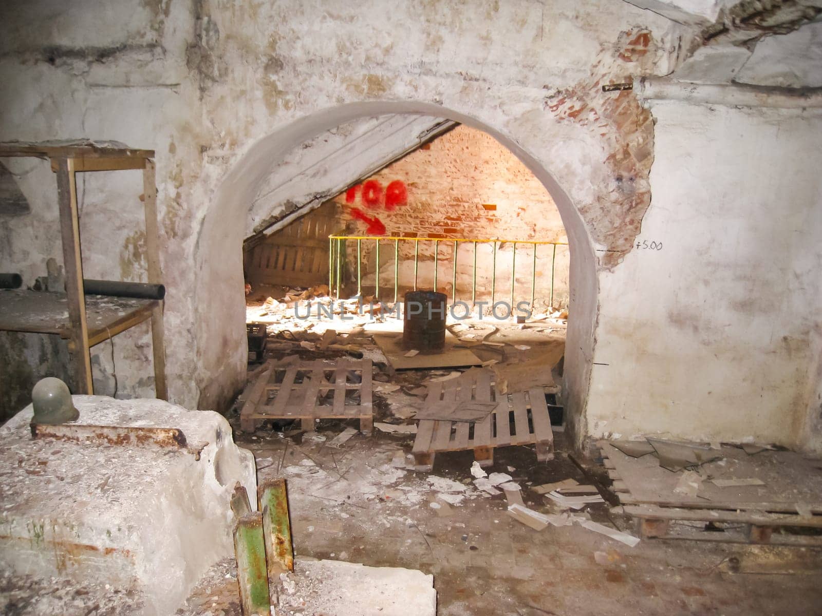 Corps and basements dorm in Khamovniki. Ancient antique building built before the 19th century flood.