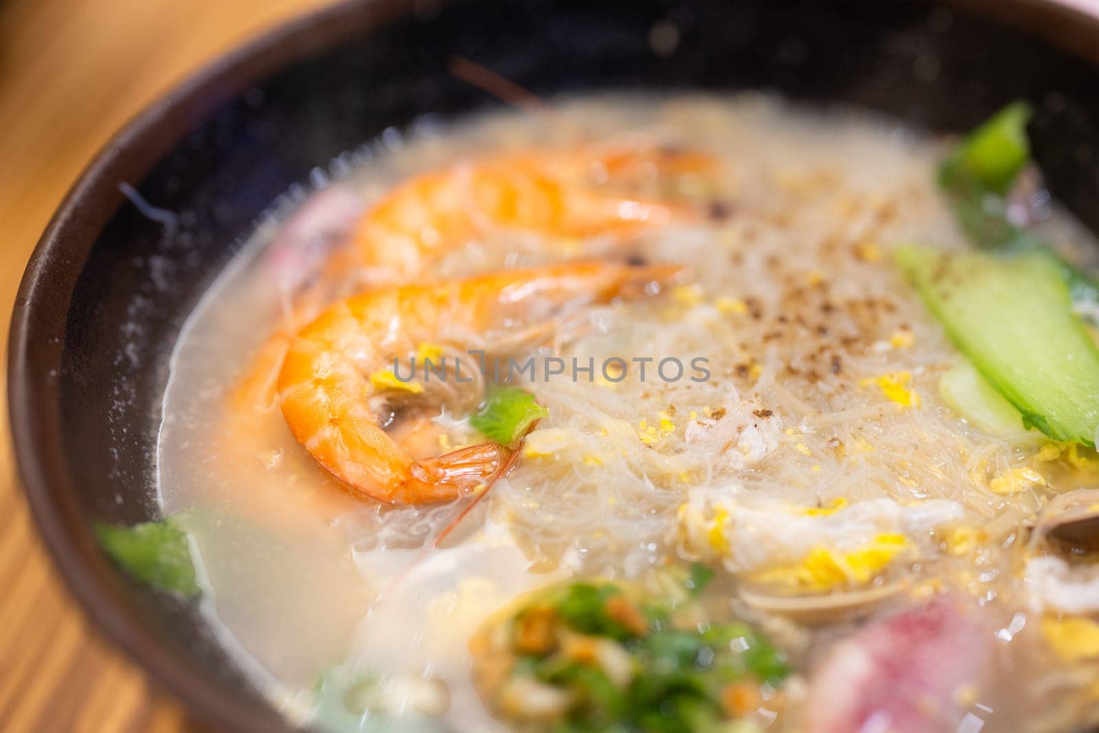 Shrimp rice vermicelli seafood bowl