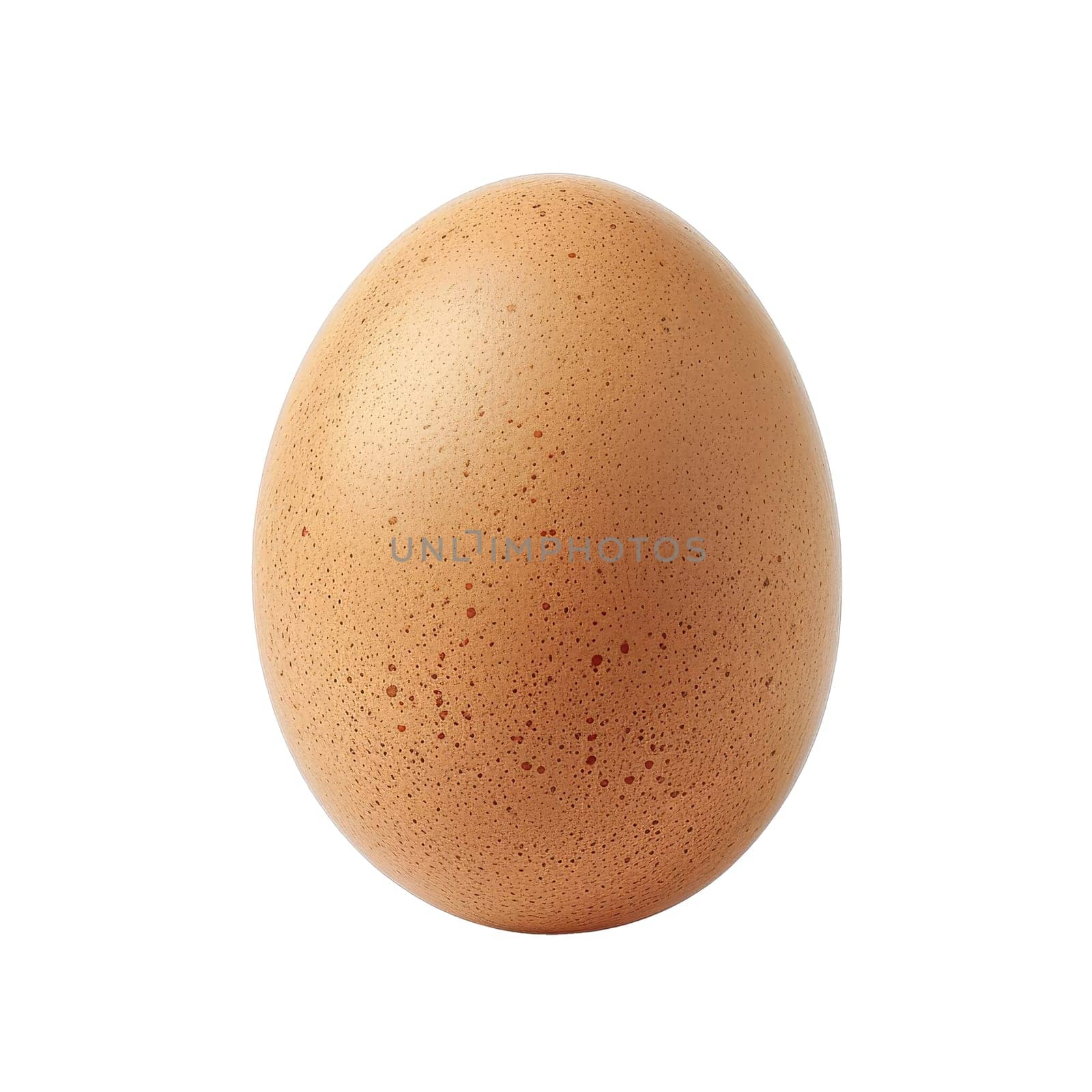 Close-up of a brown speckled egg isolated on a transparent white background