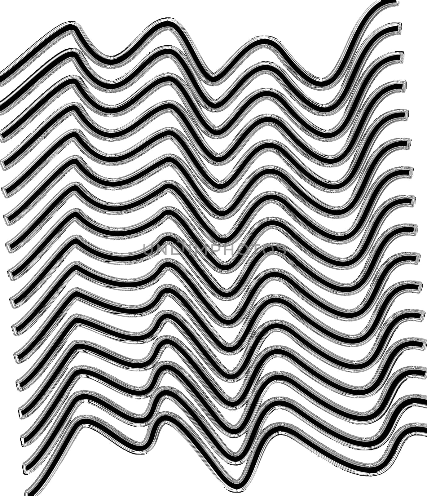 Horizontal lines with a bend on a white background of gray color