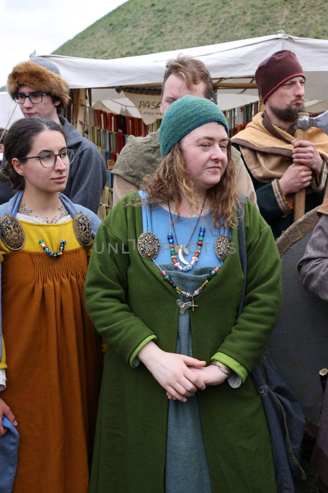 Krakow, Poland - April 11, 2023: Unidentified participants of Rekawka - Polish tradition, celebrated in Krakow on Tuesday after Easter. Currently has the character of festival historical reconstruction