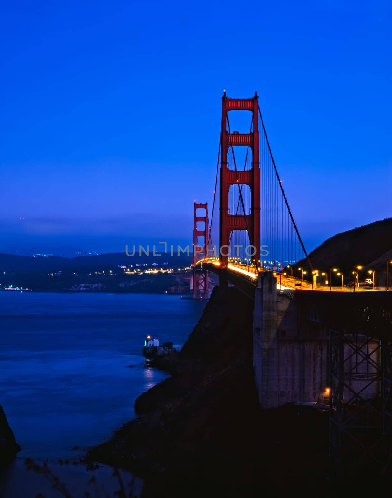 Golden Gate Bridge at night in San Francisco