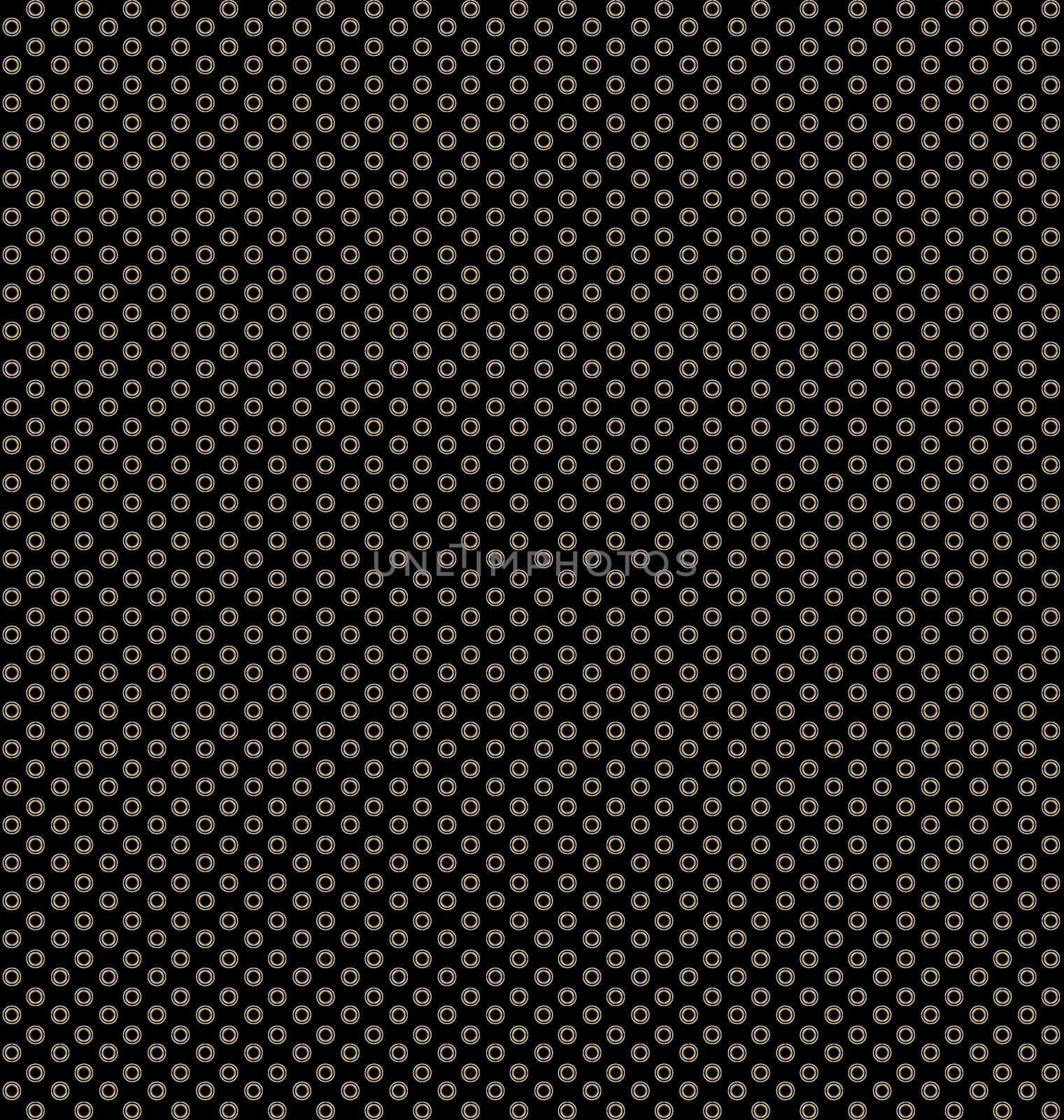 The background image contains many small brown circles on a black background
