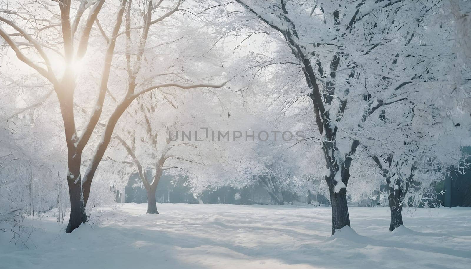 Snowy winter road in a mountain forest. Beautiful winter landscape.