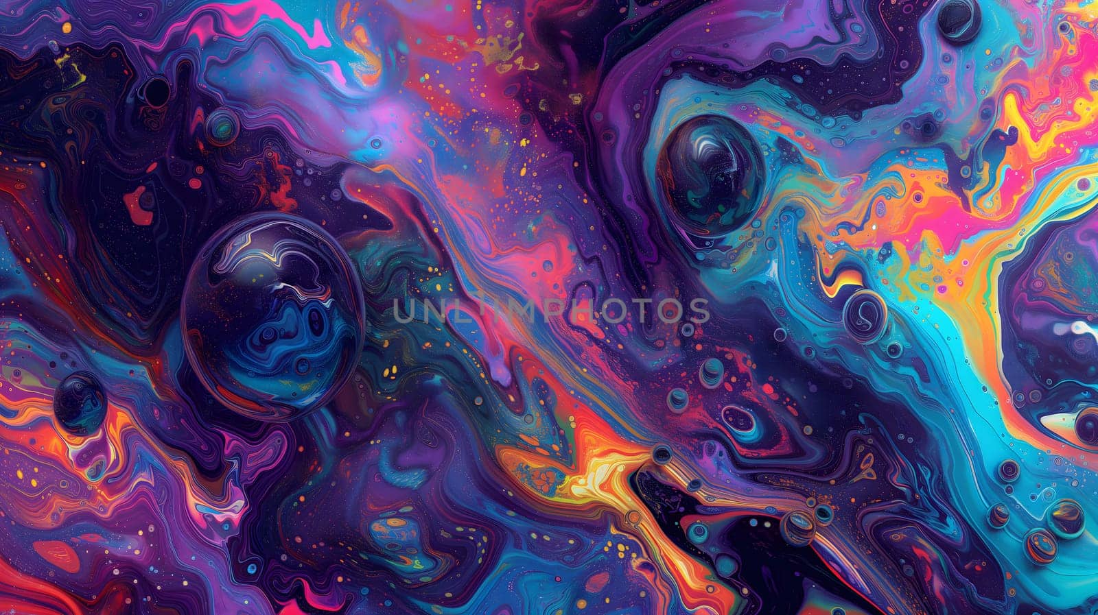 Saturated colorful mad abstract background, random different shapes and objects, hallucinations of ancient shaman after mushroom overdose. Neural network generated image. Not based on any actual scene or pattern.