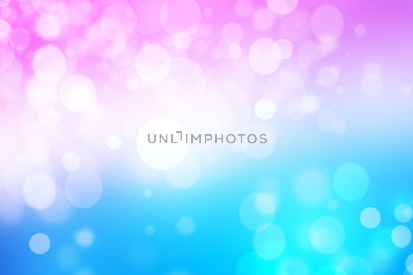 Abstract blurred fresh vivid spring summer light delicate pastel blue turquoise pink bokeh background texture with bright circular soft color lights. Card concept. Beautiful backdrop illustration.