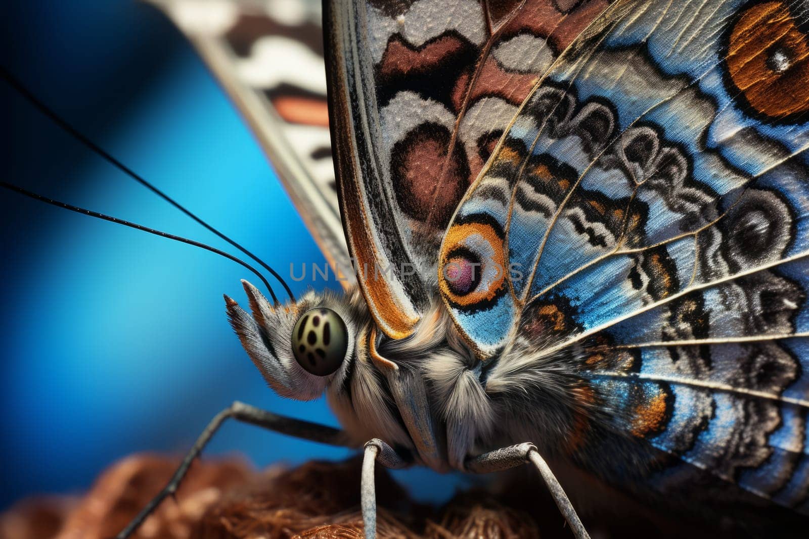 A detailed shot of a butterfly's proboscis unfurling