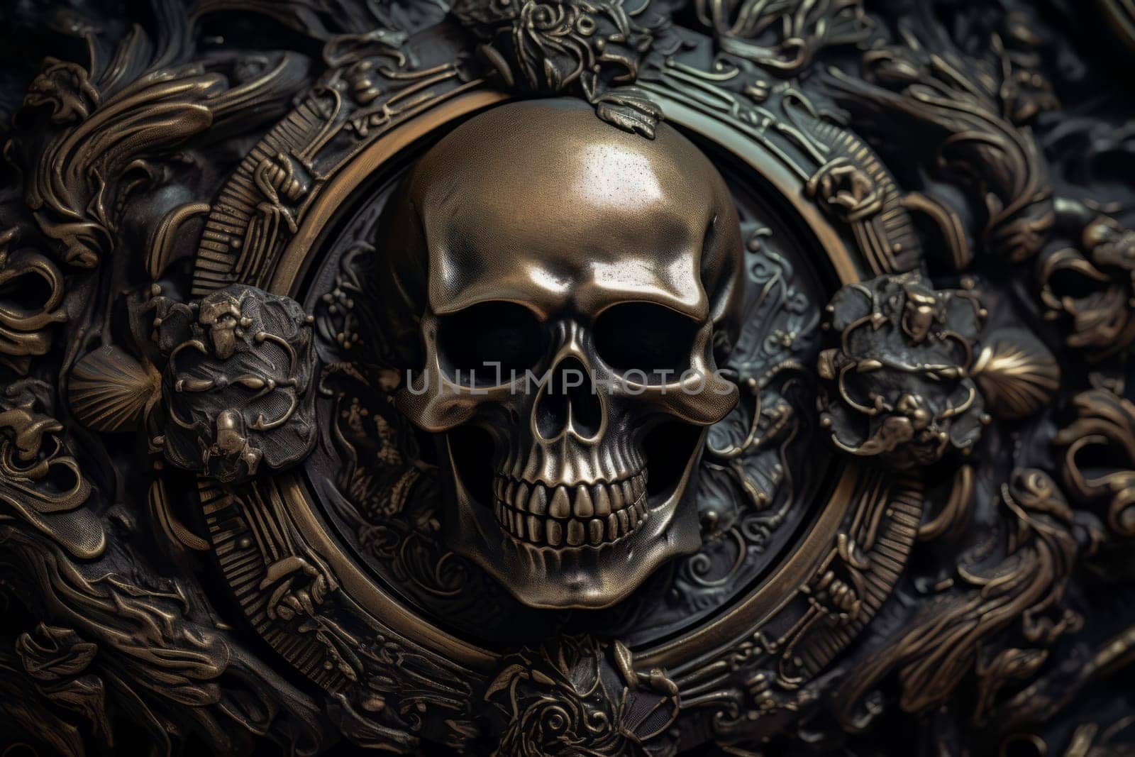 Pirate's Intricate Belt Buckle. Generative AI