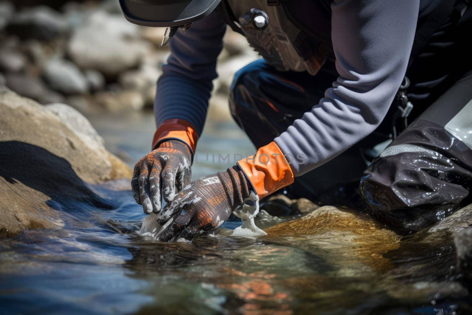 Collecting Sediment Samples with Benthic Grab Sampler. Generative AI