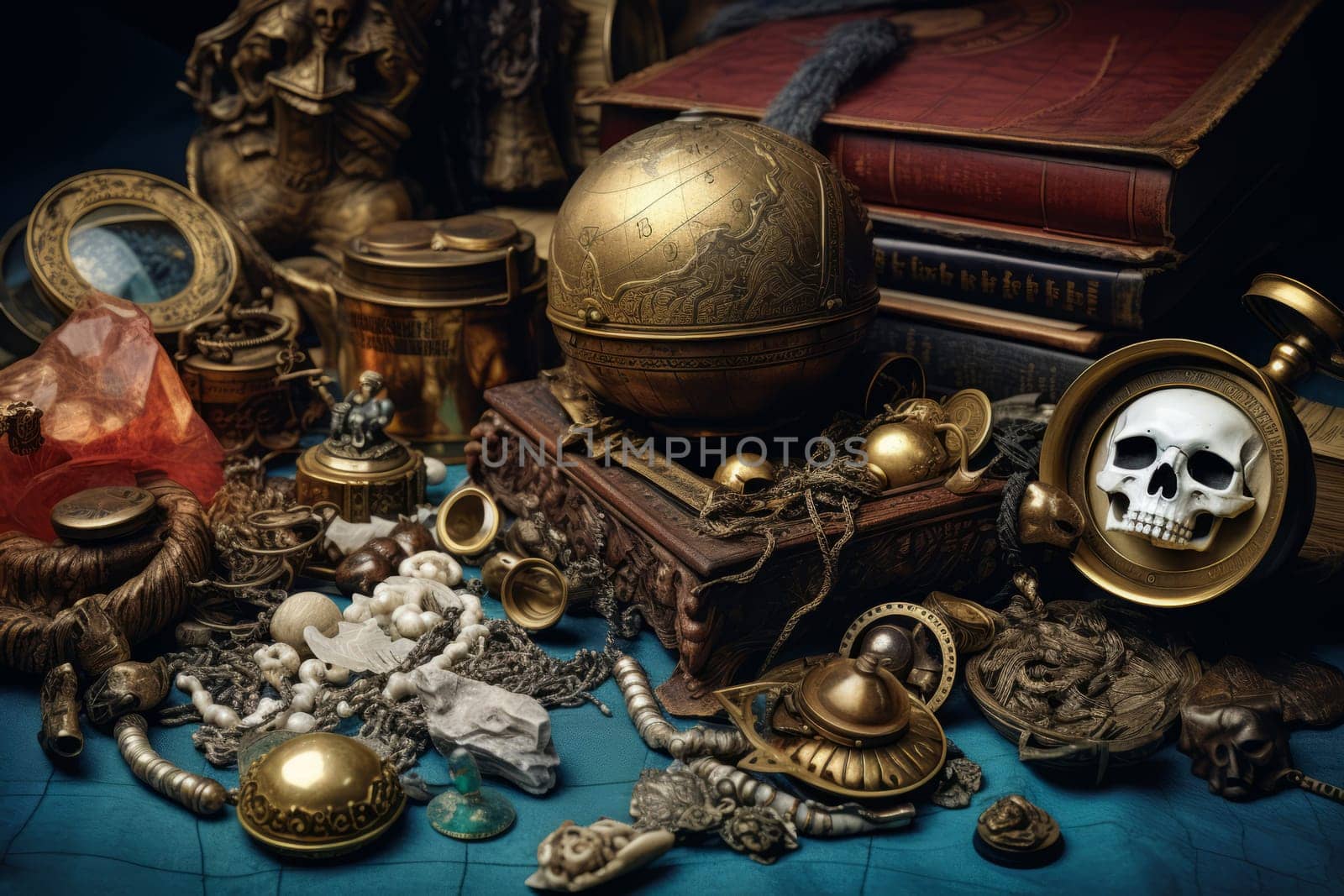 Pirate's Eclectic Trinket Collection. Generative AI