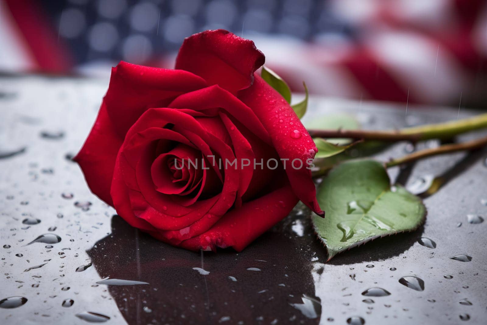 Rose on Names at Patriot Day Memorial. Generative AI