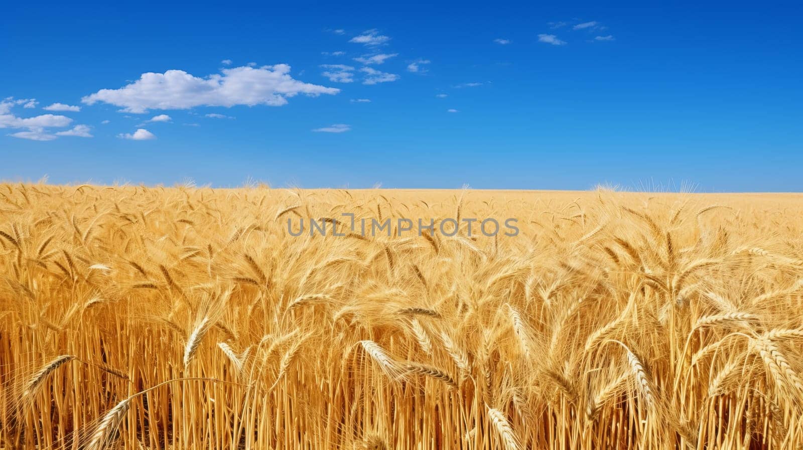A field of golden wheat ready for harvest. Generative AI