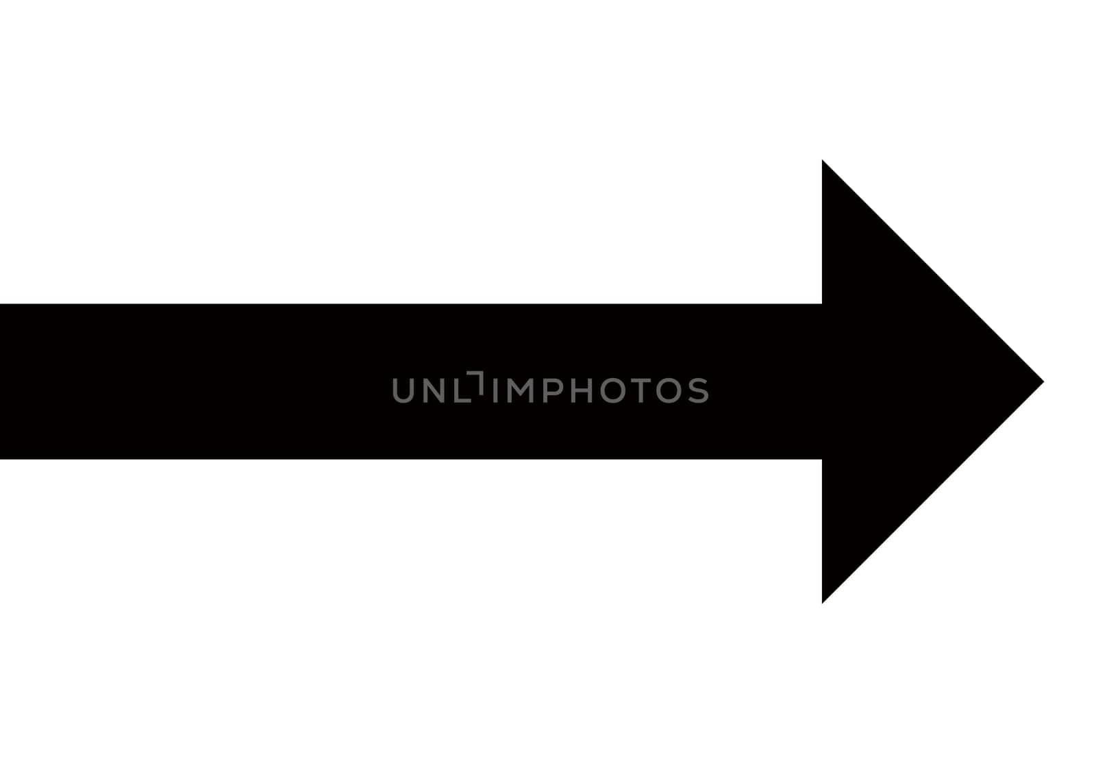Black arrow, white background, clipping