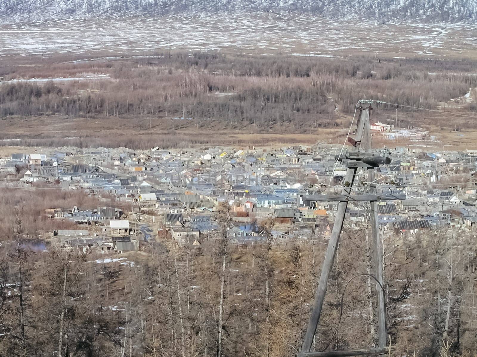City of Bilibino in Chukotka, Russia. Northern Russian city in the far east and north.