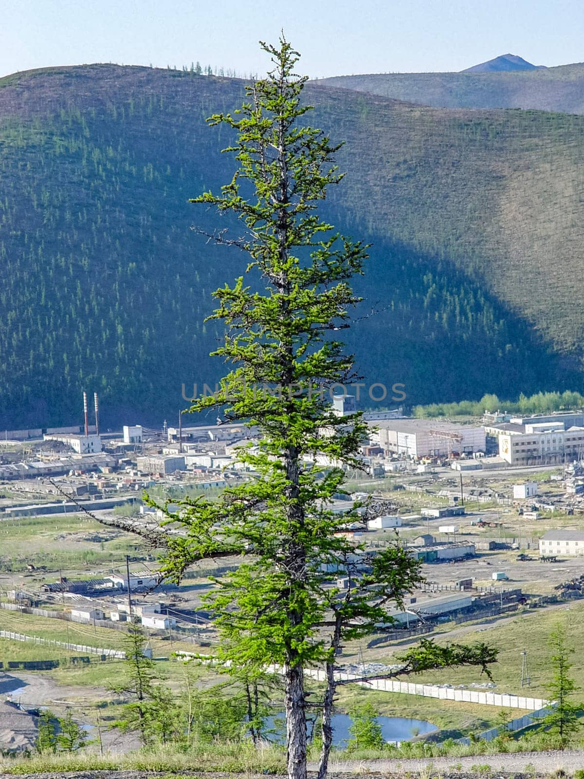 City of Bilibino in Chukotka, Russia. Northern Russian city in the far east and north.