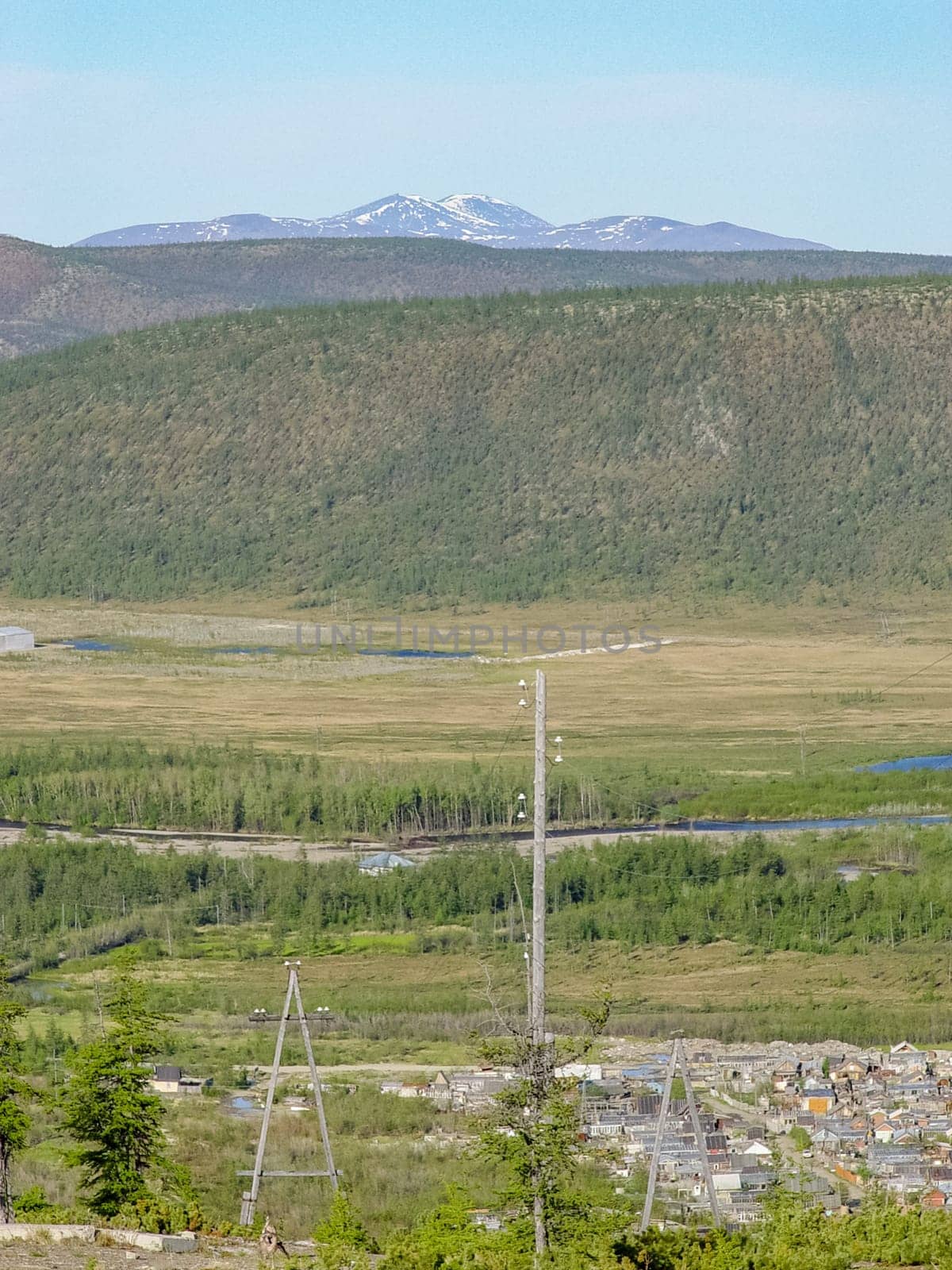 City of Bilibino in Chukotka, Russia. Northern Russian city in the far east and north.
