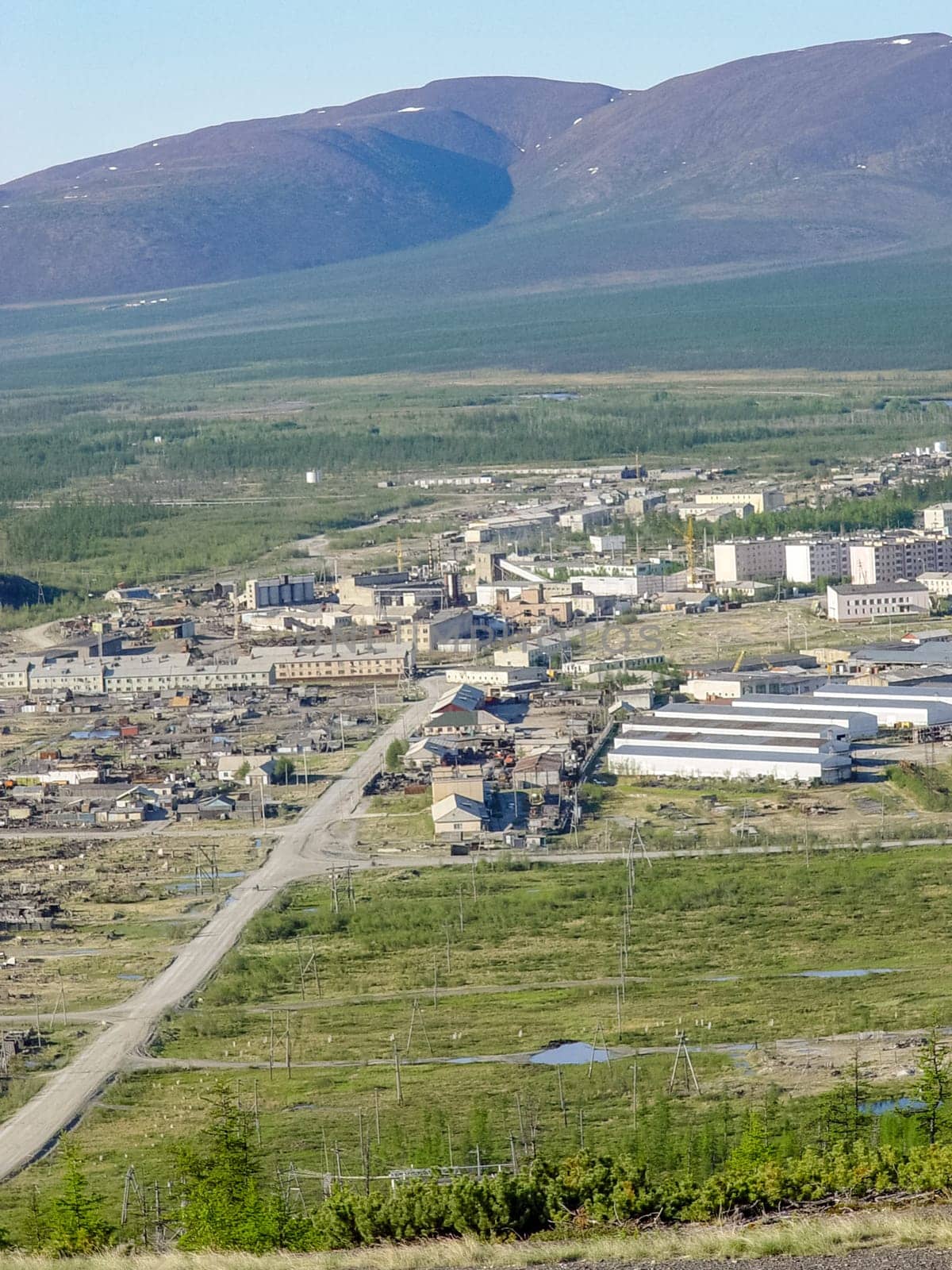 City of Bilibino in Chukotka, Russia. Northern Russian city in the far east and north.