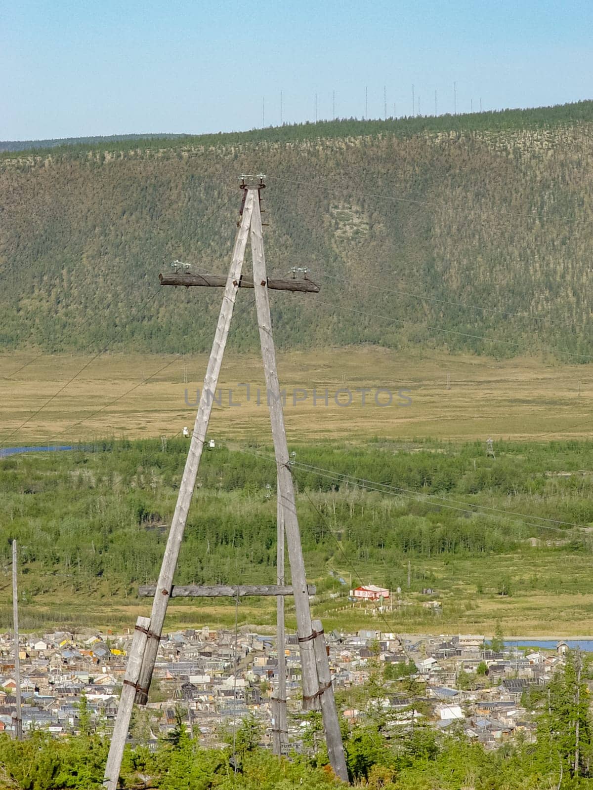 City of Bilibino in Chukotka, Russia. Northern Russian city in the far east and north.