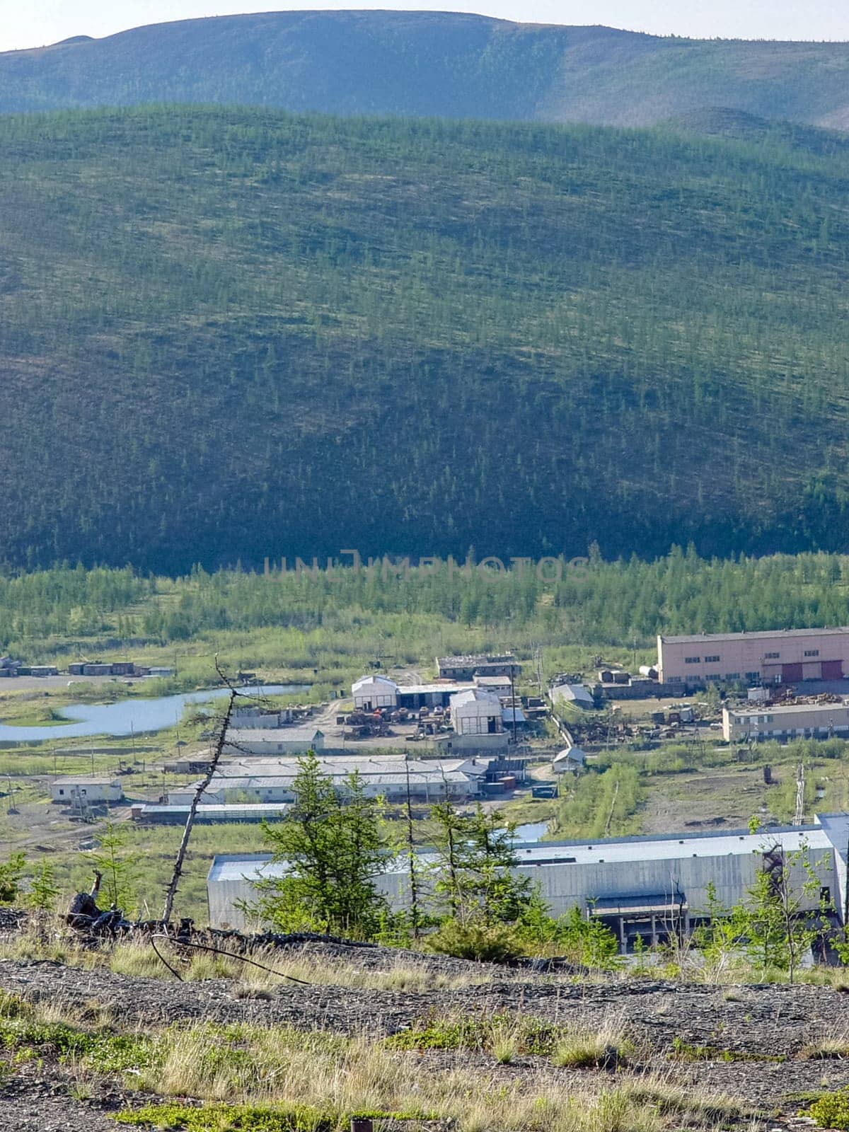City of Bilibino in Chukotka, Russia. Northern Russian city in the far east and north.