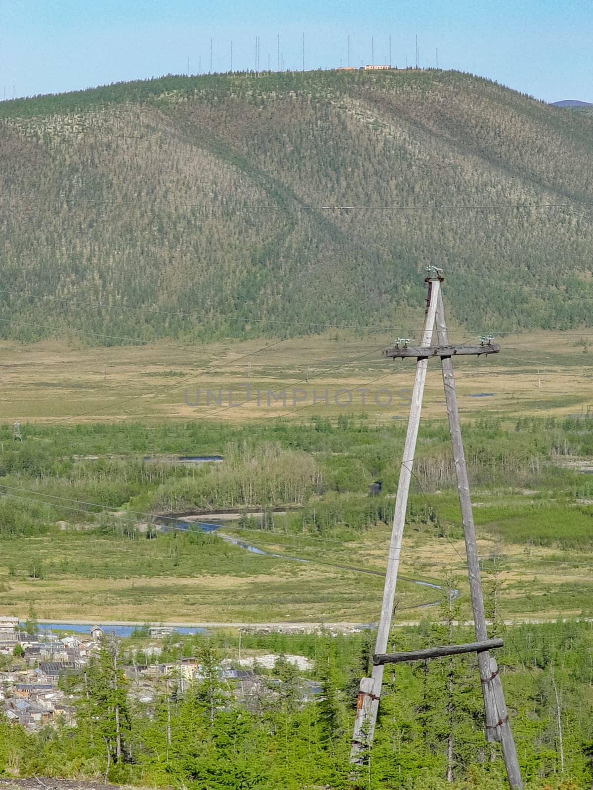 City of Bilibino in Chukotka, Russia. Northern Russian city in the far east and north.