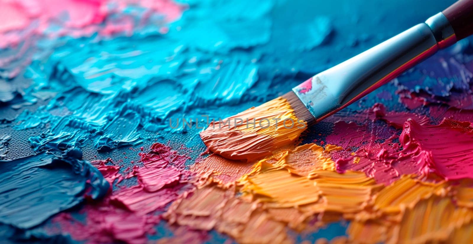 Multicolored rainbow thick oil paint on white isolated background, sampler template AI generated image
