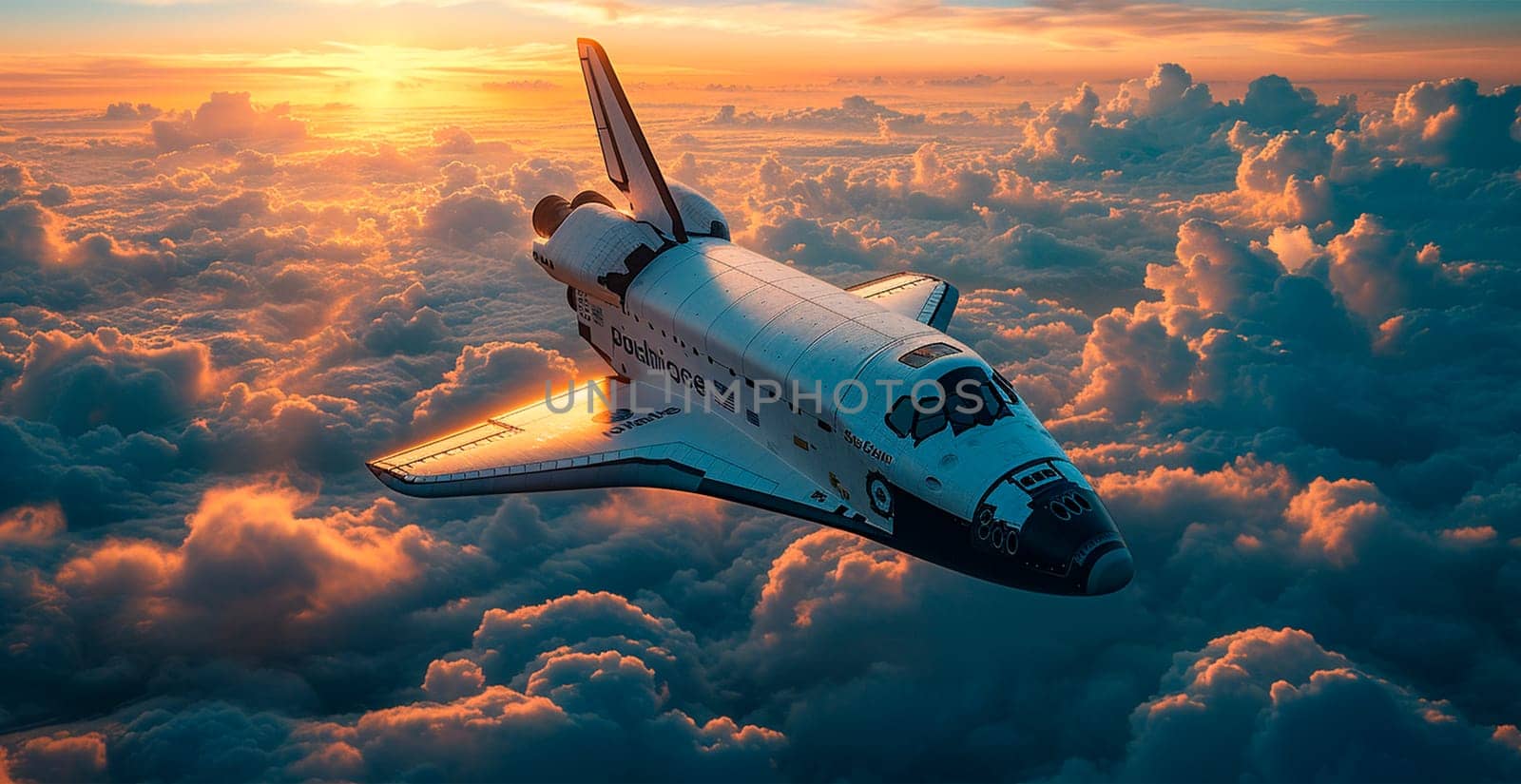 Launching a NASA spacecraft into space from Earth. Rocket flying to Mars, Moon, ISS AI generated image