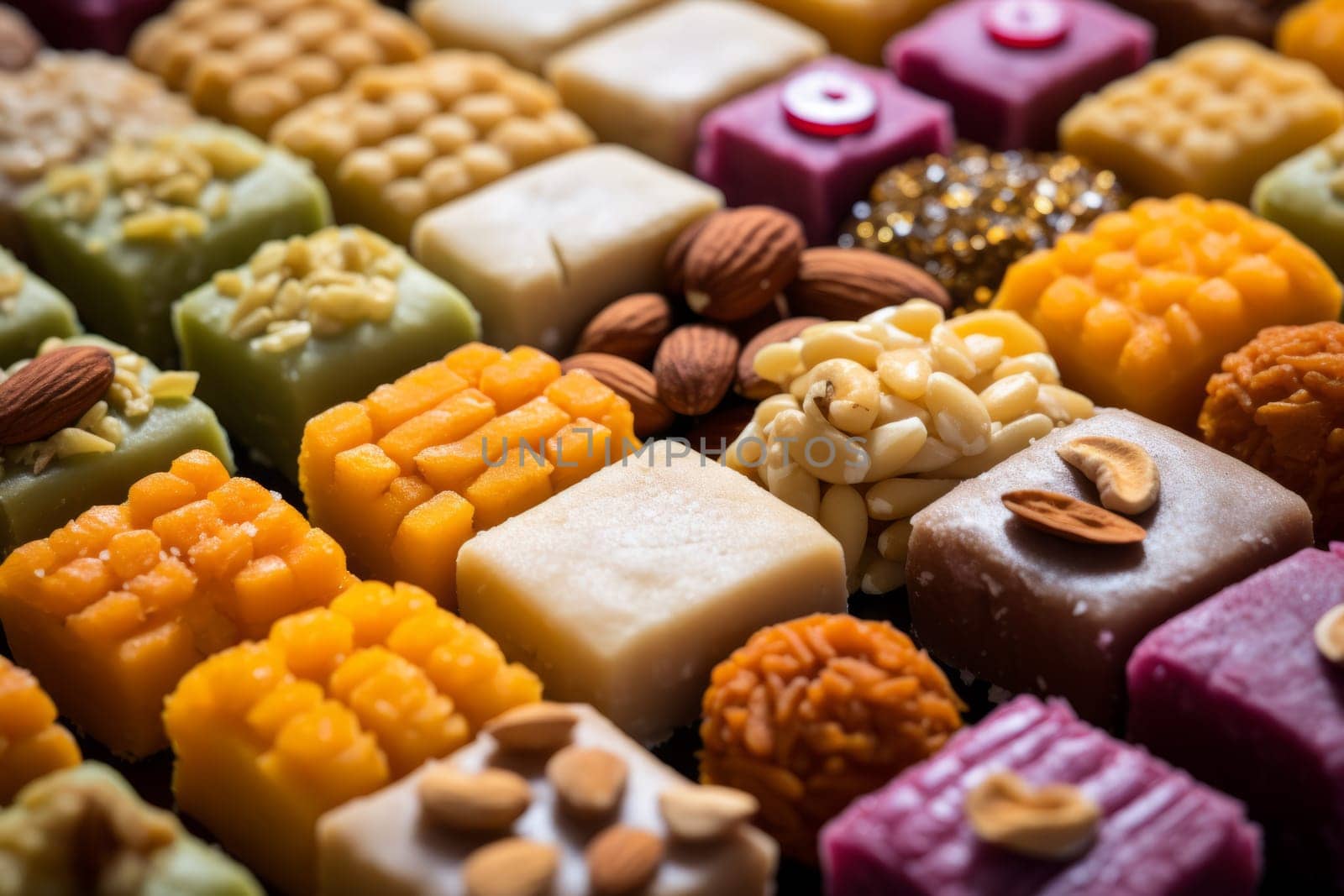 Colorful assortment of soaps close up. Generative AI