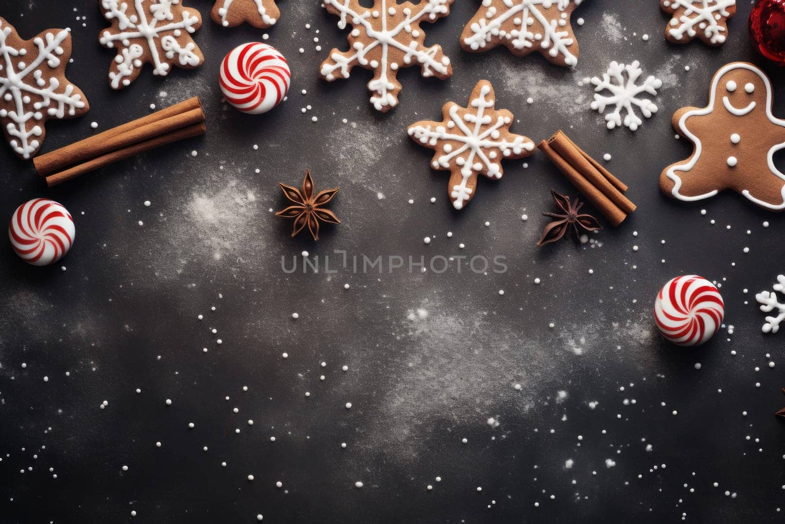 Delicious variety of cookies displayed on a table. Generative AI