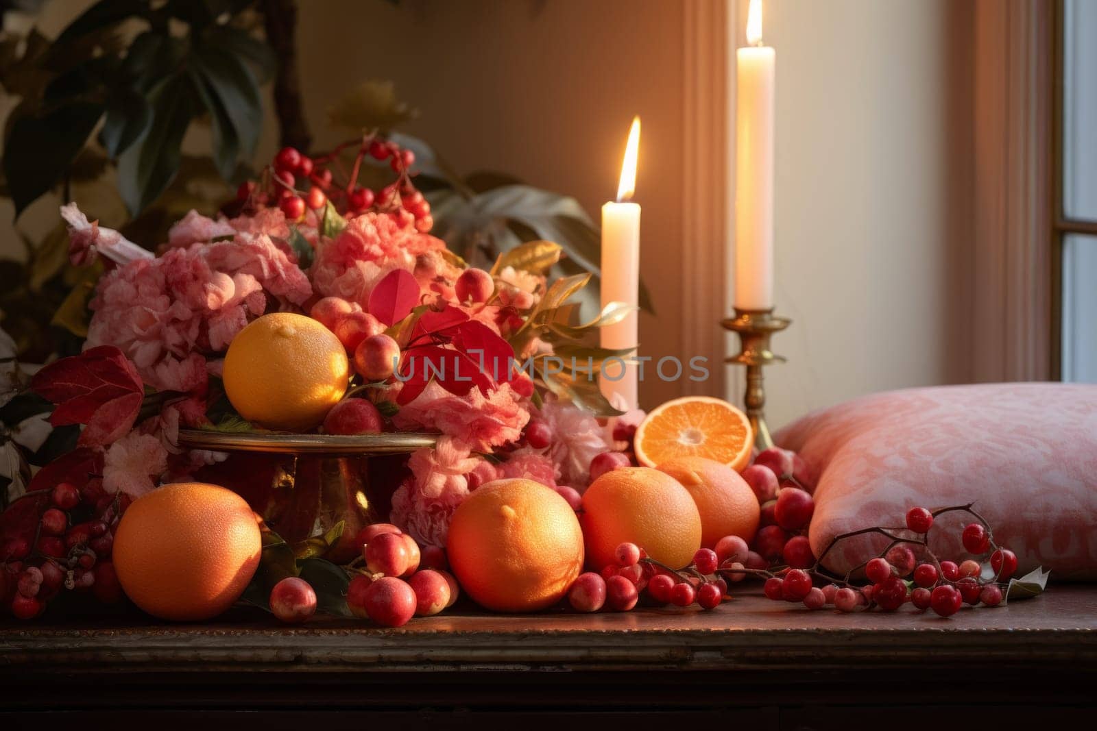 Gradient of warm oranges and pinks. Generative AI