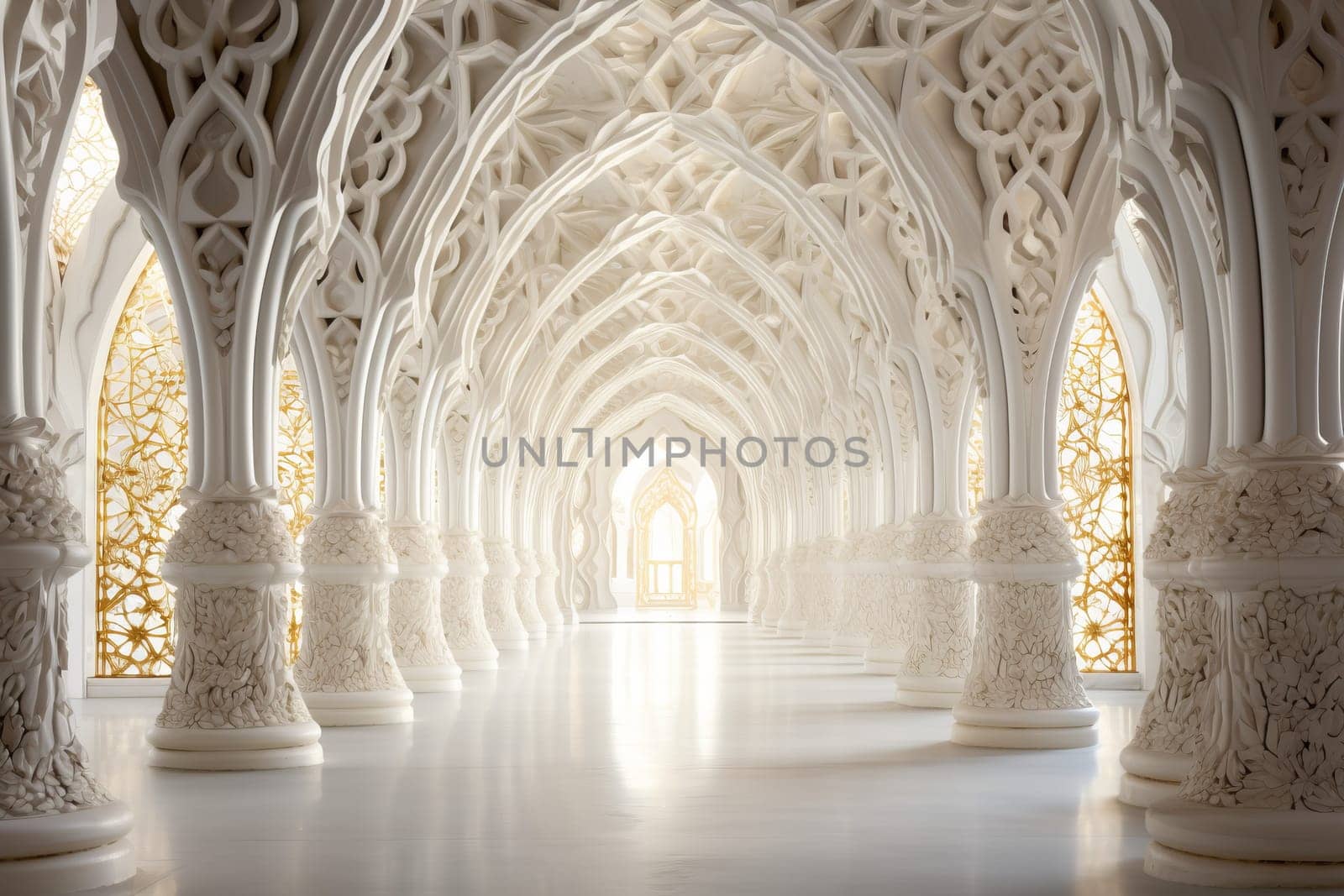 Ornate arches and intricate designs. Generative AI
