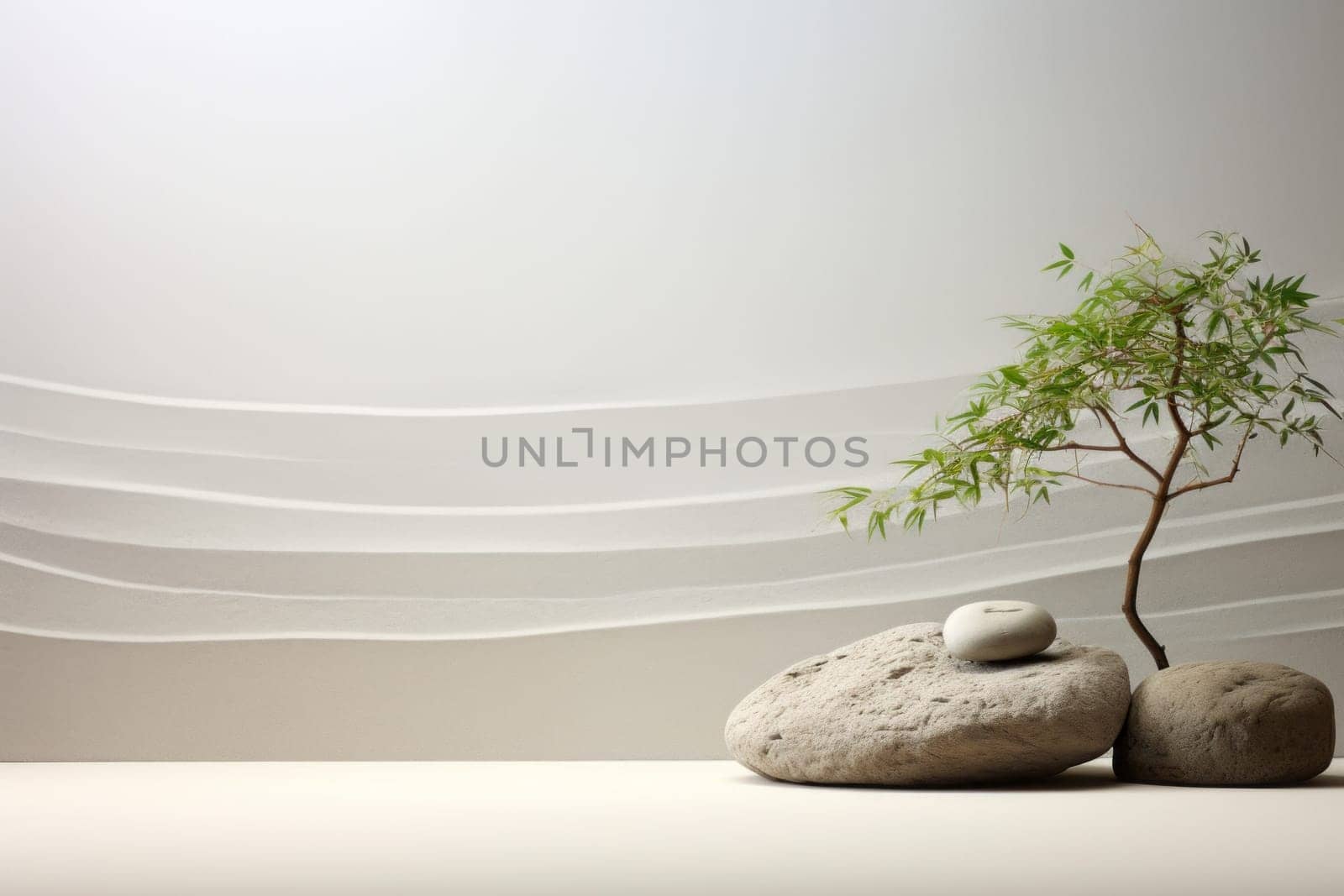 Zen rock garden's simplicity. Generative AI