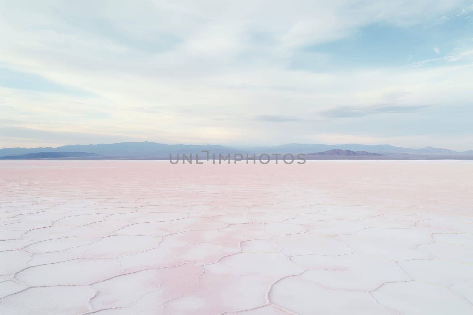 Surreal Salt Flat Landscape. Generative AI