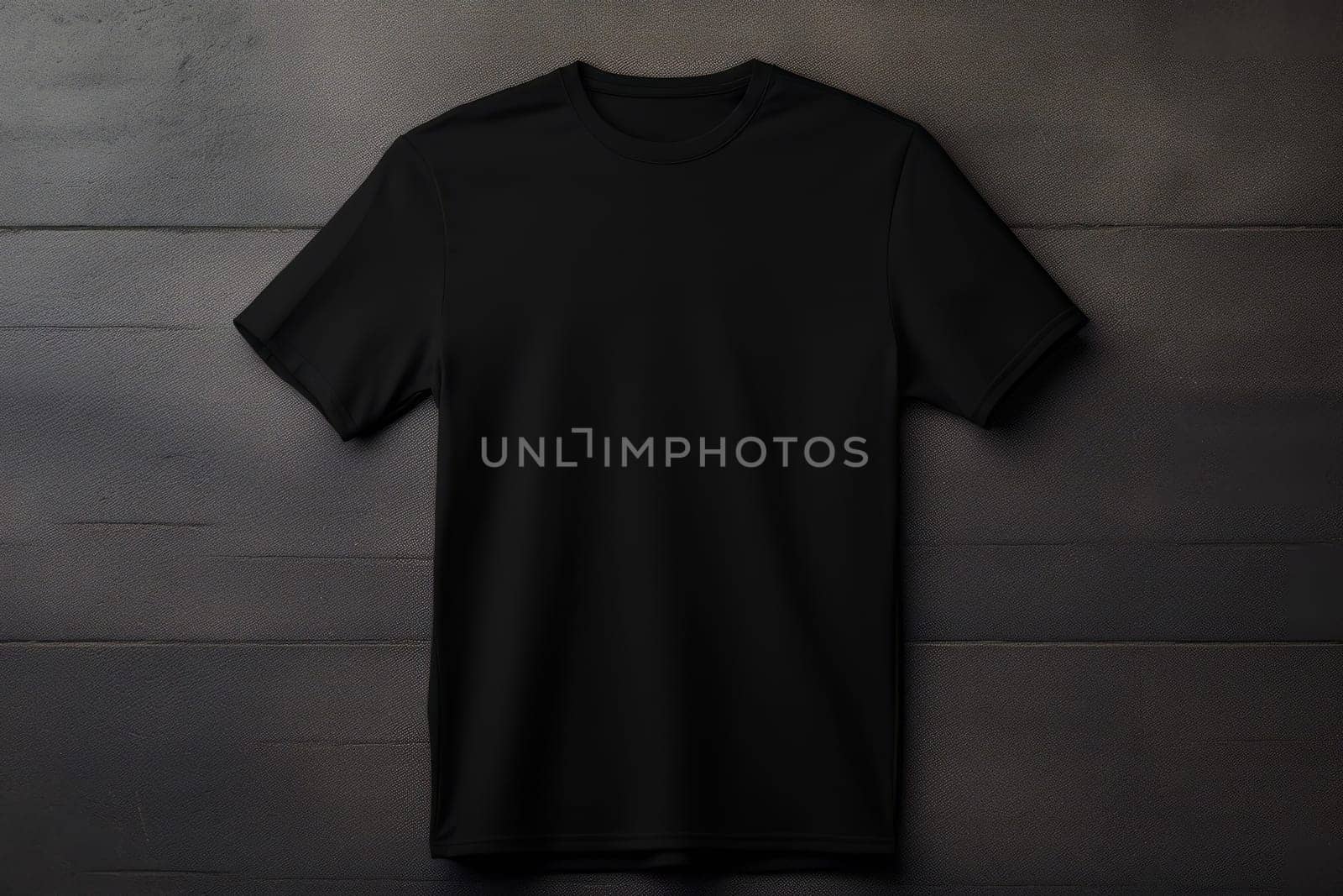 Grunge-Style Black Tee Mock-Up. Generative AI