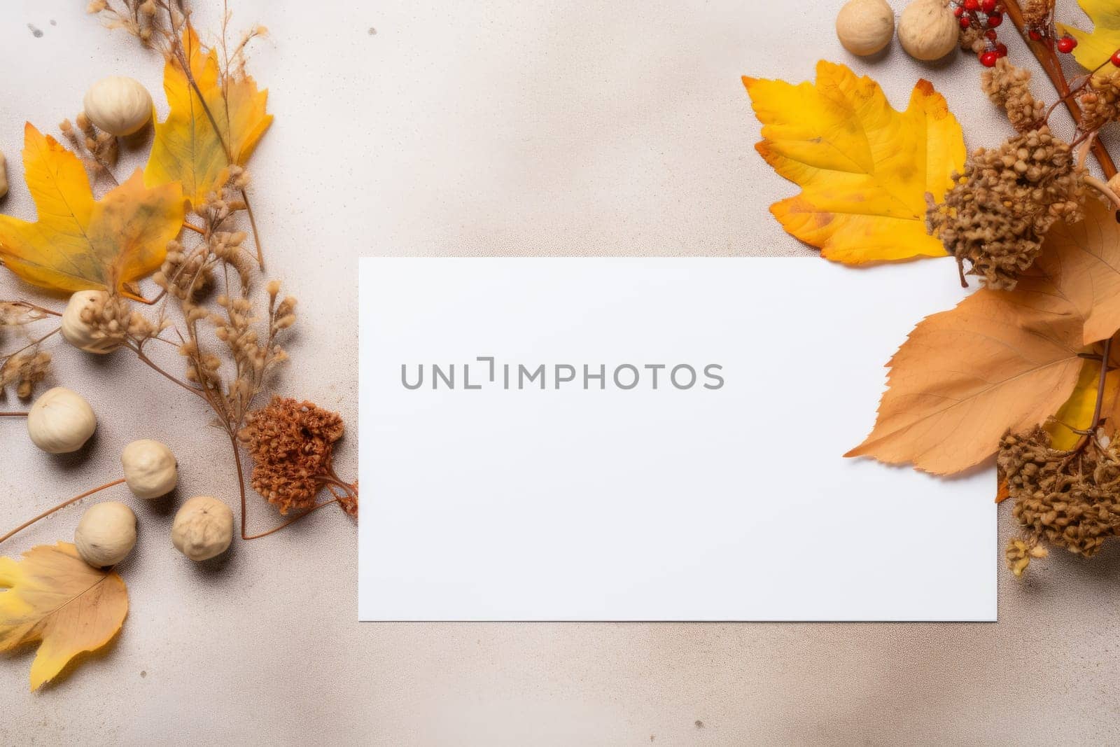 Rustic Autumn Greeting Card. Generative AI