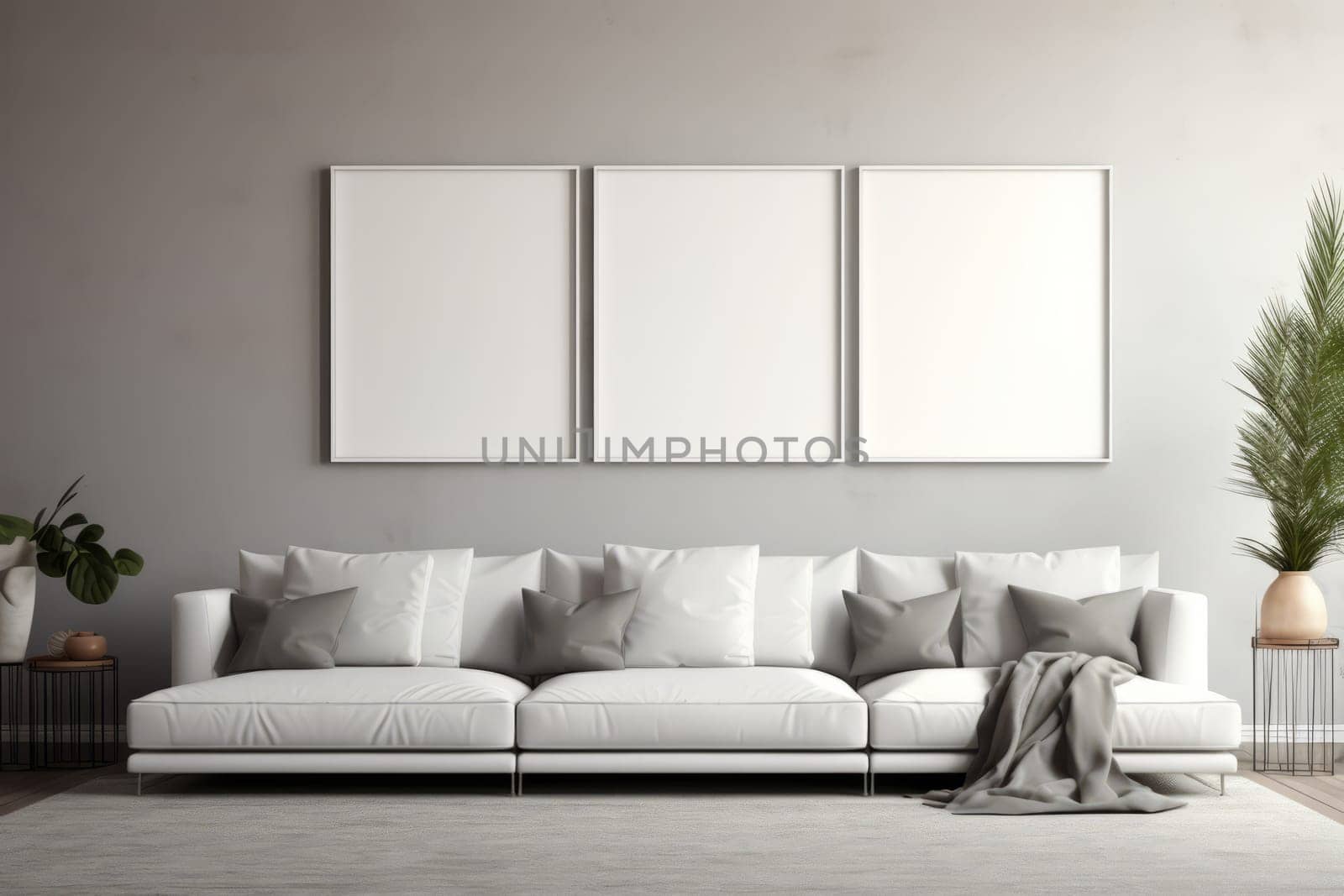 Modern Gallery Wall Frame Template. Generative AI