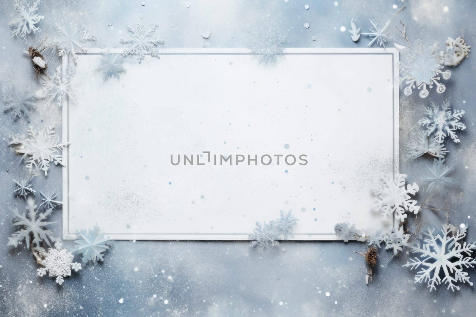 Mockup of a winter-themed scrapbooking layout. Generative AI