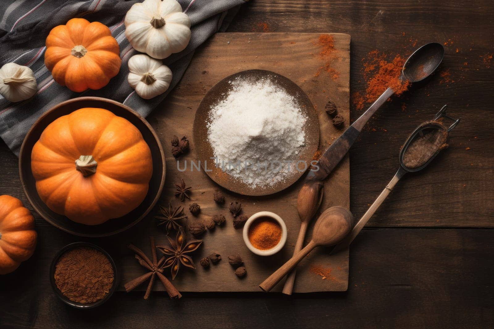 Rustic Kitchen Pumpkin Mockup. Generative AI