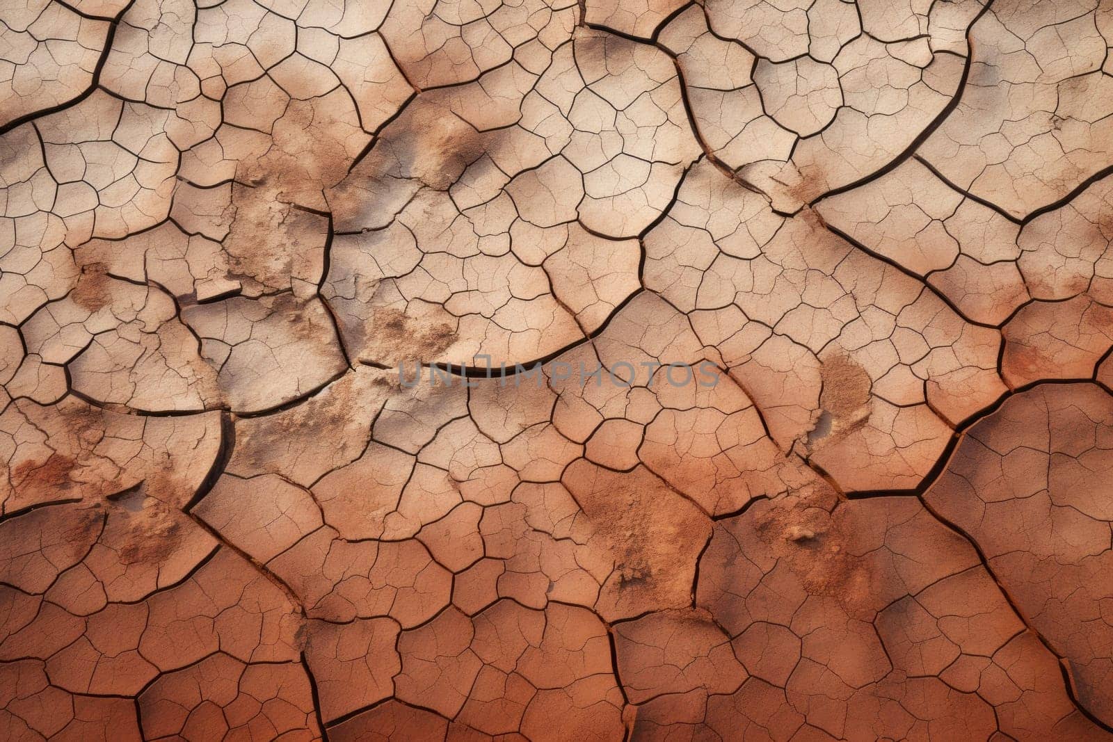 Close-up of parched soil. Generative AI