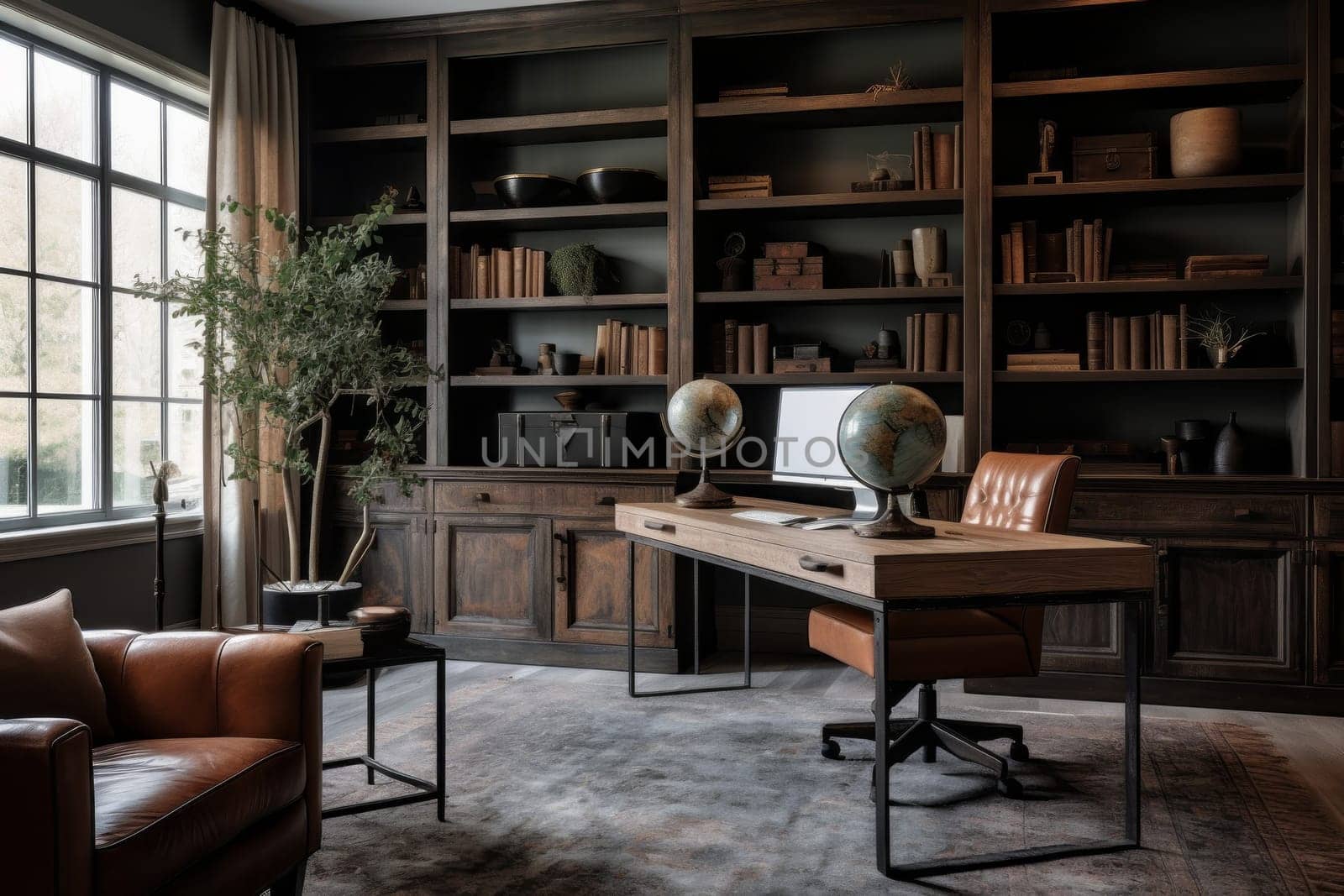 Personalized Home Office with Decor. Generative AI