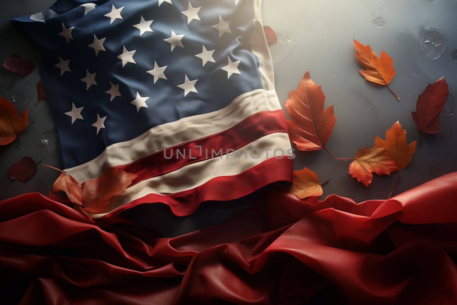Patriot Day Memorial with Flag. Generative AI