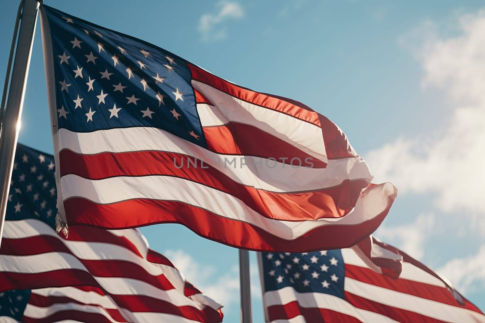 Flags Fluttering in the Wind. Generative AI