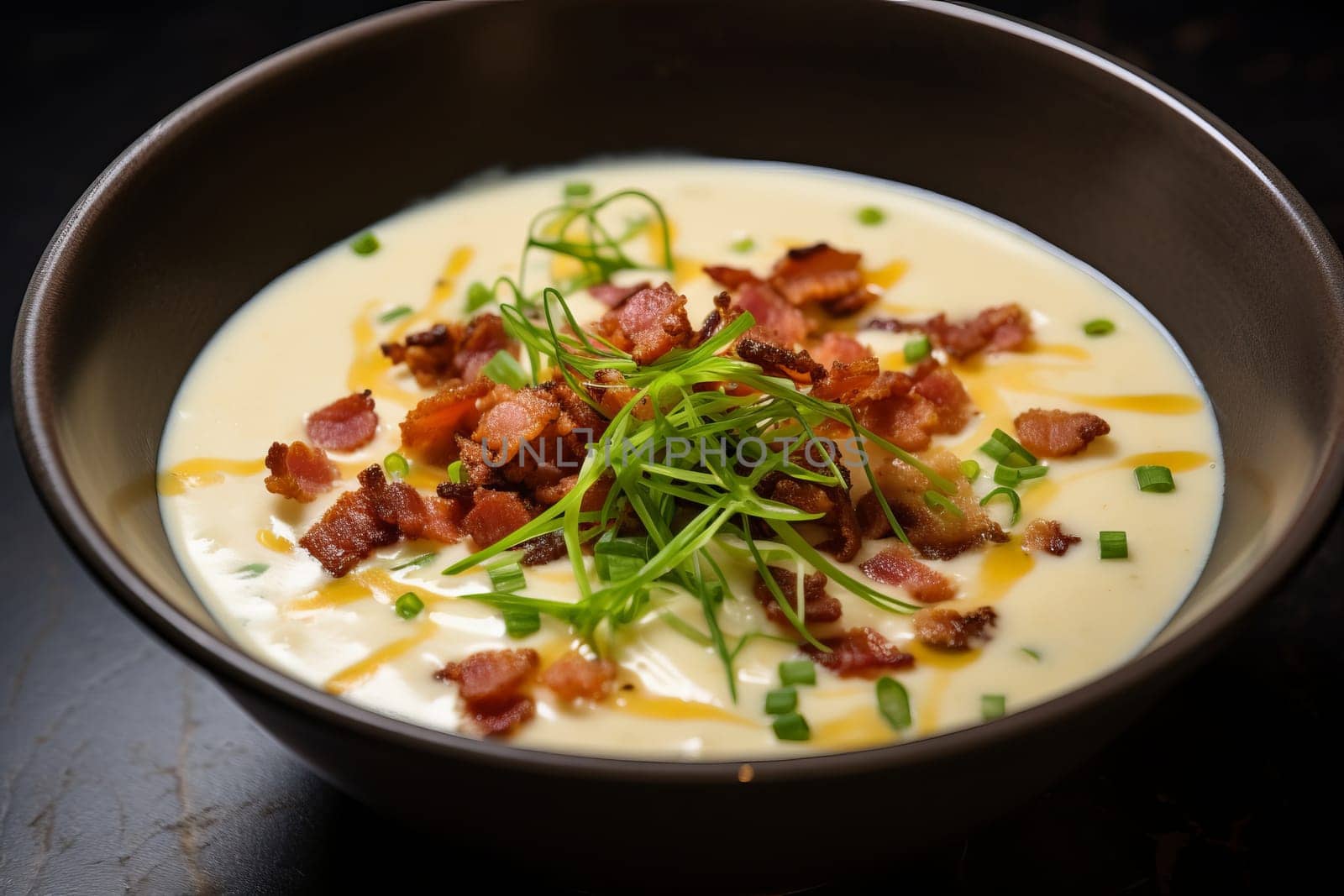 Crispy bacon bits sprinkled. Generative AI