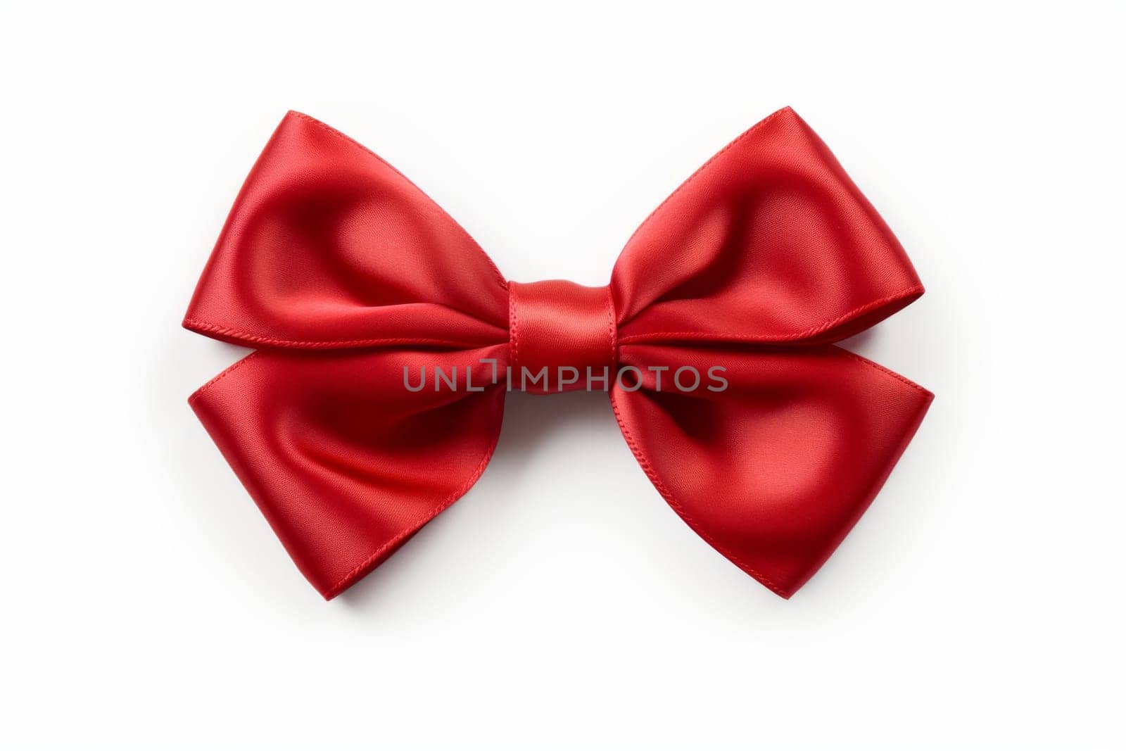 Red bow on a white background. Generative AI